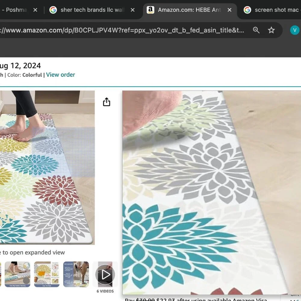 HEBE Anti Fatigue Kitchen Mat Cushioned Floor Mat Runner 20